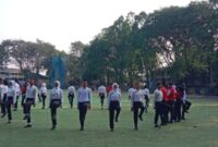 ‎Sebanyak 50 pelajar terbaik hasil seleksi tingkat SMA dan SMK se-Kota Tangerang saat ini menjalani pemusatan latihan intensif di Alun-Alun Ahmad Yani. Foto: ist