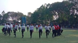 ‎Sebanyak 50 pelajar terbaik hasil seleksi tingkat SMA dan SMK se-Kota Tangerang saat ini menjalani pemusatan latihan intensif di Alun-Alun Ahmad Yani. Foto: ist